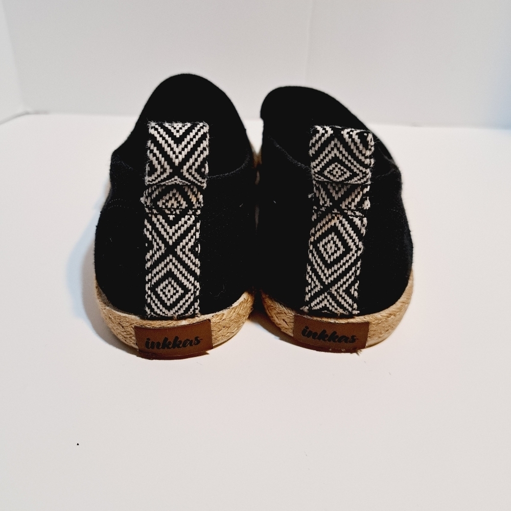 Inkkas Black Global Flat Woven Espadrille Slip On Shoes Size 9.5 - Picture 7 of 9